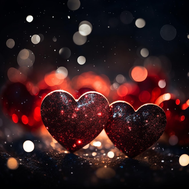 Red Glowing hearts