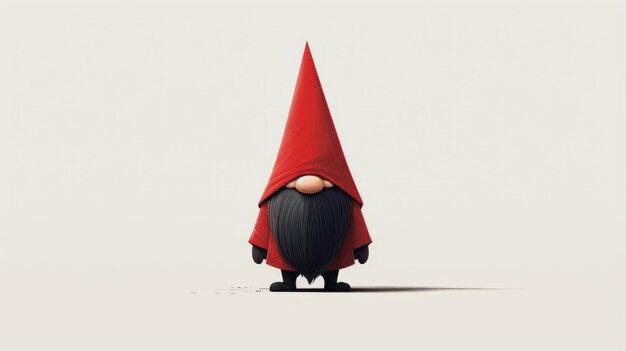 Photo red gnome a playful yet dark mushroomcore character design