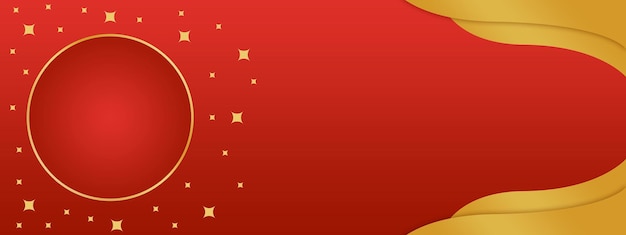 Red gold banner background, empty banner background