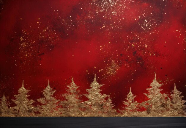 Photo red and gold christmas background