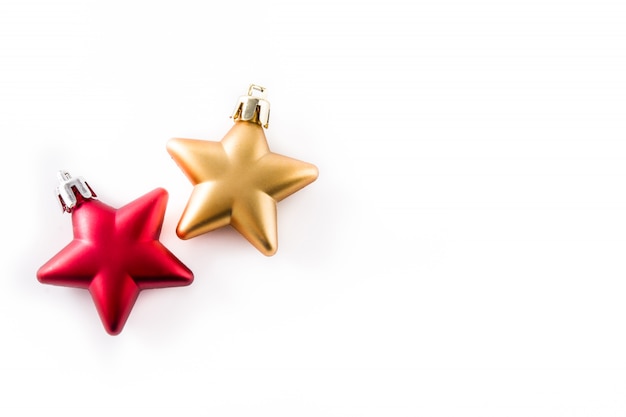 Red and gold christmas star decoration isolated