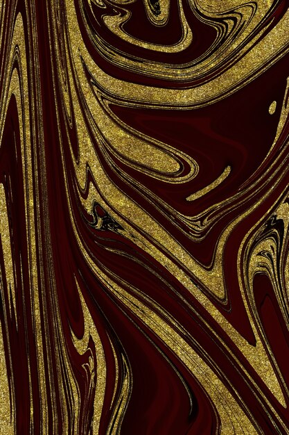 赤と金の大理石の抽象的な背景