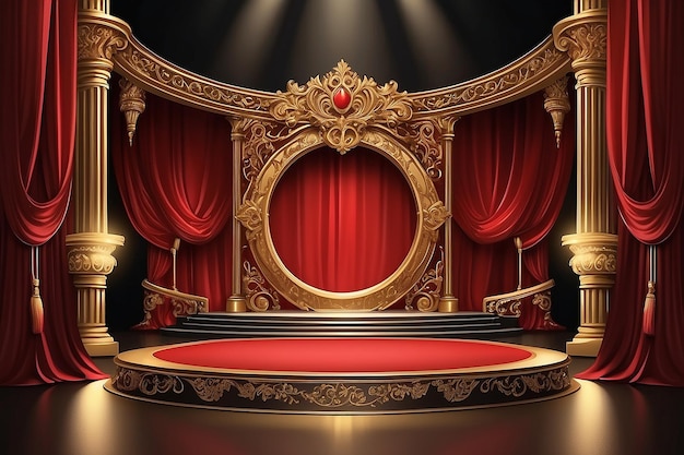 Red gold stage background