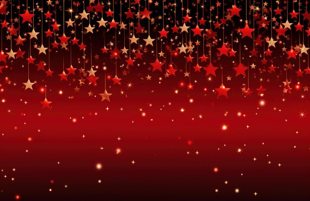 Photo red and gold starry night background