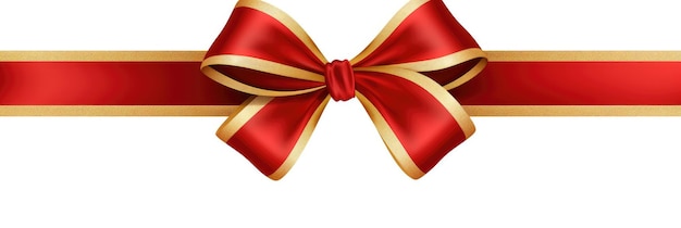 Photo red and gold striped ribbon tied in a bow generative ai