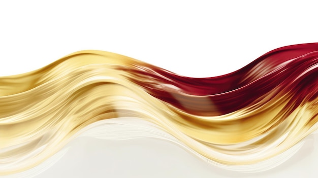 A red and gold wave is shown against a white background.