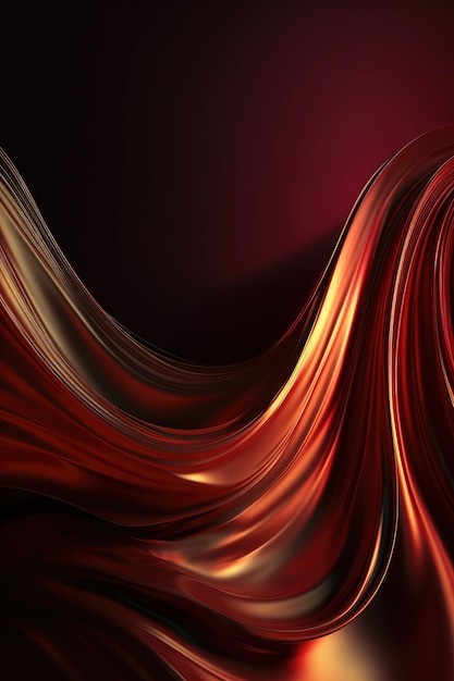 Red and gold waves on a dark background