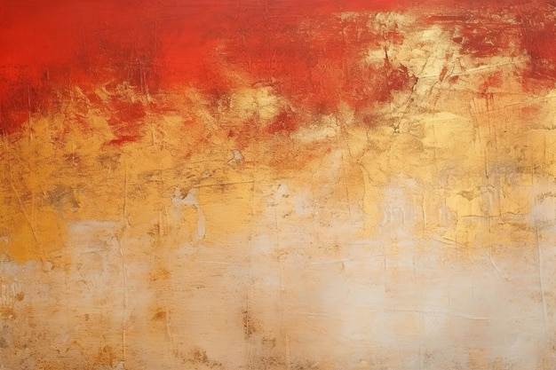 Red and golden chinese background Art oil and acrylic smear blot canvas painting wall