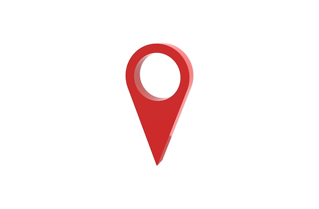 Photo red gps location pin on white background