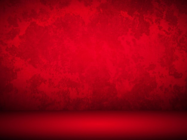 赤いグラデーションの壁。空のスタジオ ルーム。無地のスタジオの背景