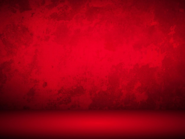 Красная градиентная стена. пустая комната-студия. простой студийный фон
