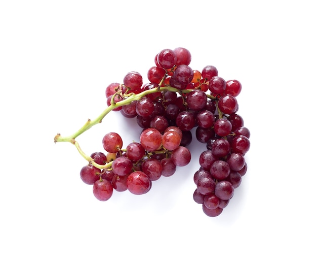 Red grape isolated on the white background