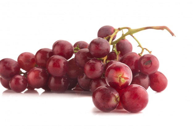 Red grape isolated on white background