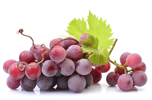 Red grape isolated on white