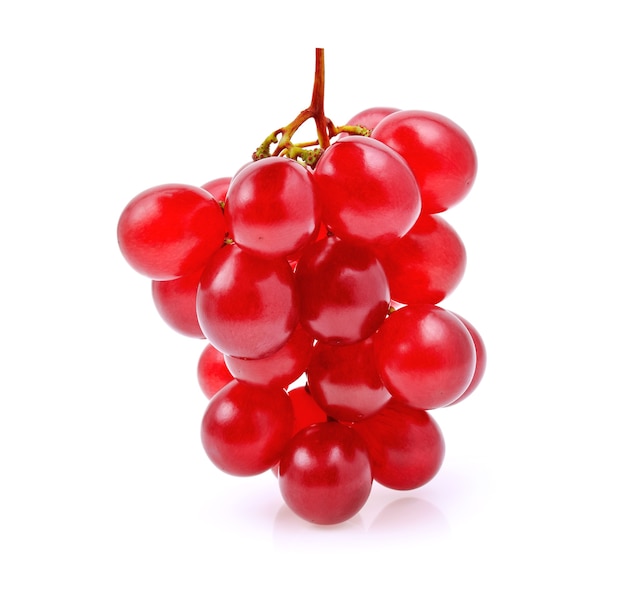 Red grape isolated on white