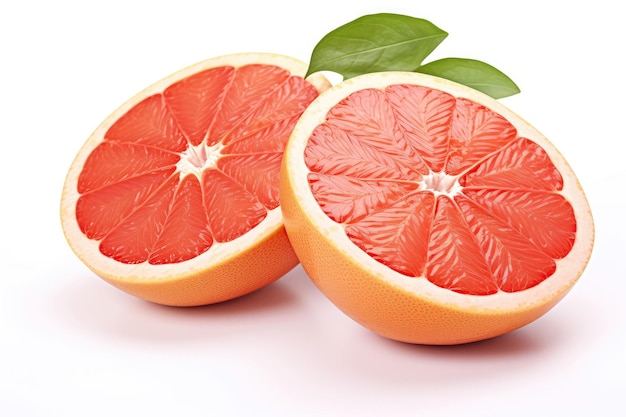 Red Grapefruit Closeup On White Background