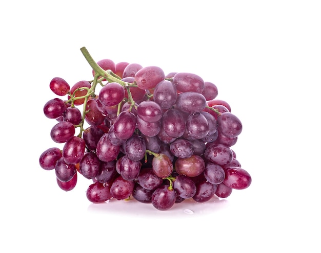 Red grapes isolated on white background