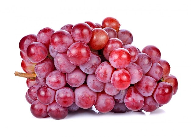 Red grapes isolated on white