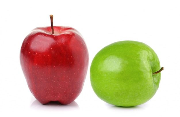 Red and green apple isolated