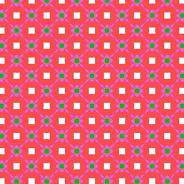 A red and green background with a pattern of squares and squares