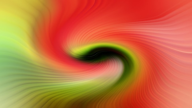 Red and green background with a swirl in the center.