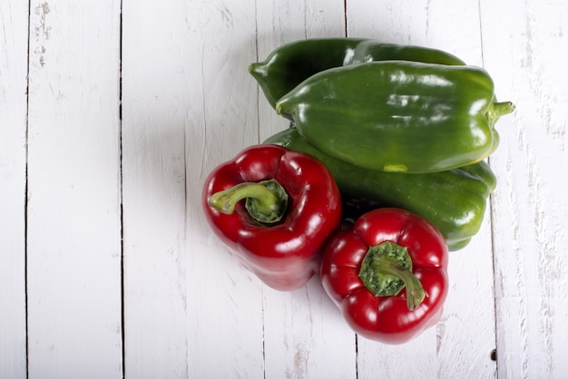 Red and green bell peppers