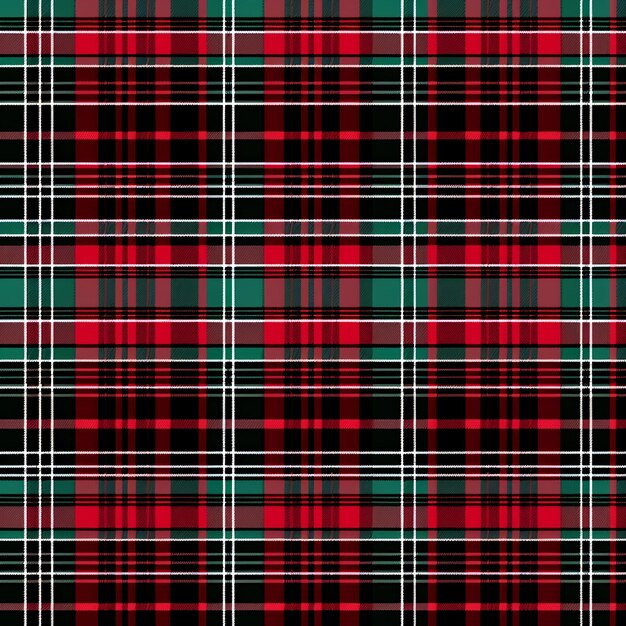 Red green and black plaid pattern background texture AI generated