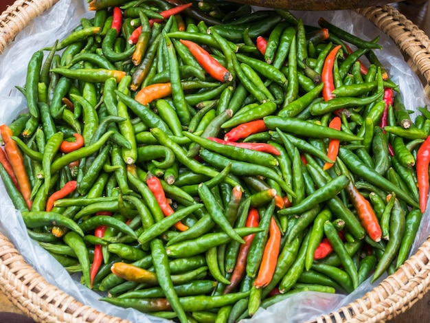 Red and green chillies