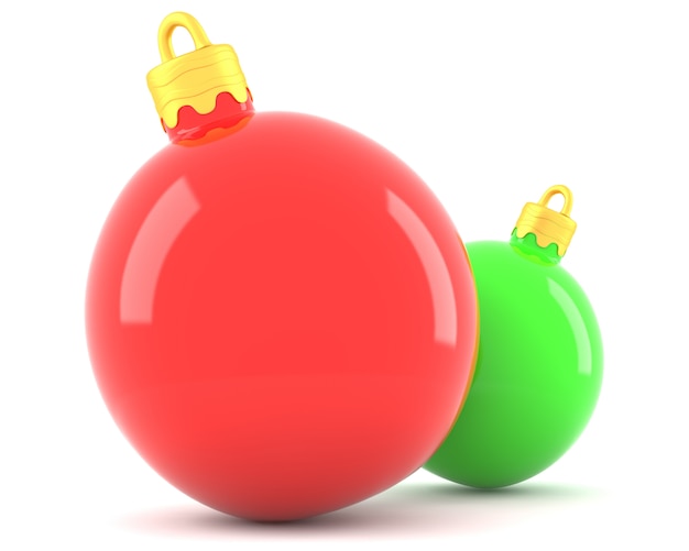 Red and green christmas baubles