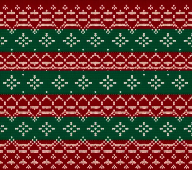 Photo a red and green christmas sweater with a snowflake pattern generative ai