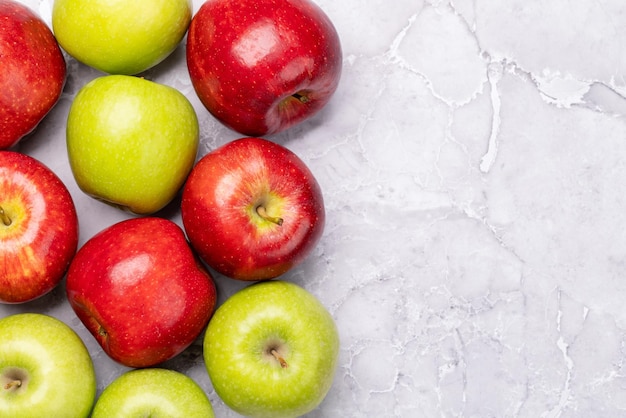 Red and green garden apples