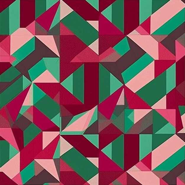 A red and green geometric pattern with the word " z " on it.