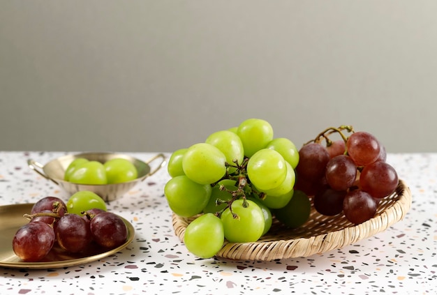 Red and Green Grapes Shine Muscat Grape