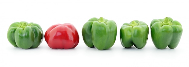 Red and green peppers.