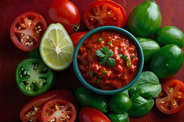 Red and Green Salsa Spread