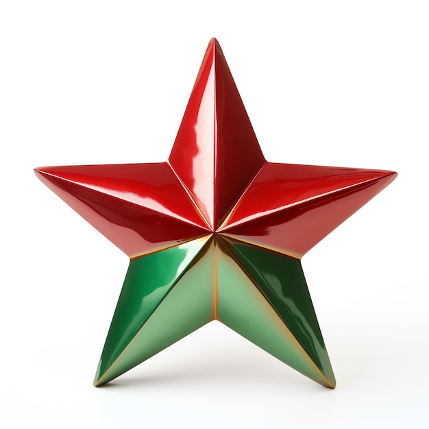 a red and green star