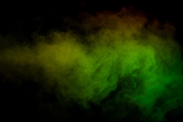 Red and green steam on a black background