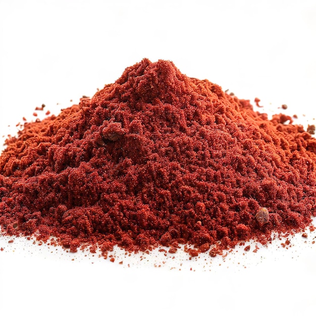 red ground paprika or dry chili pepper isolated on white background