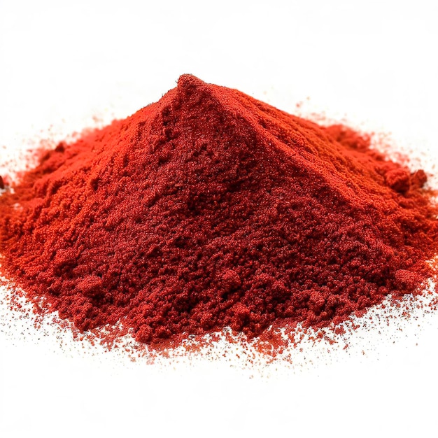 red ground paprika powdered or dry chili pepper isolated on white background