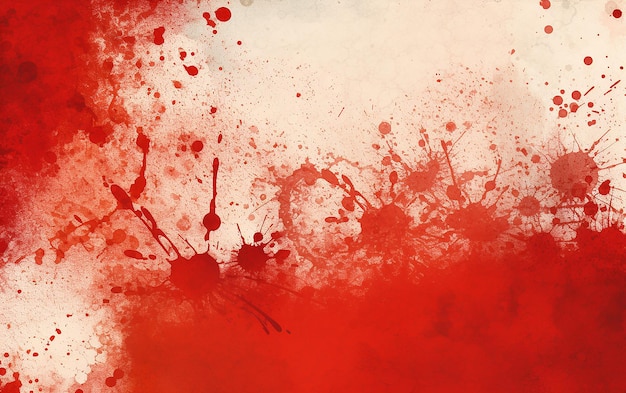 Red Grunge Background with Splats and Stains