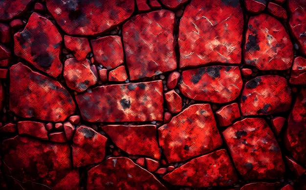 Red grunge banner Abstract stone background The texture of the stone wall Closeup Red rock back