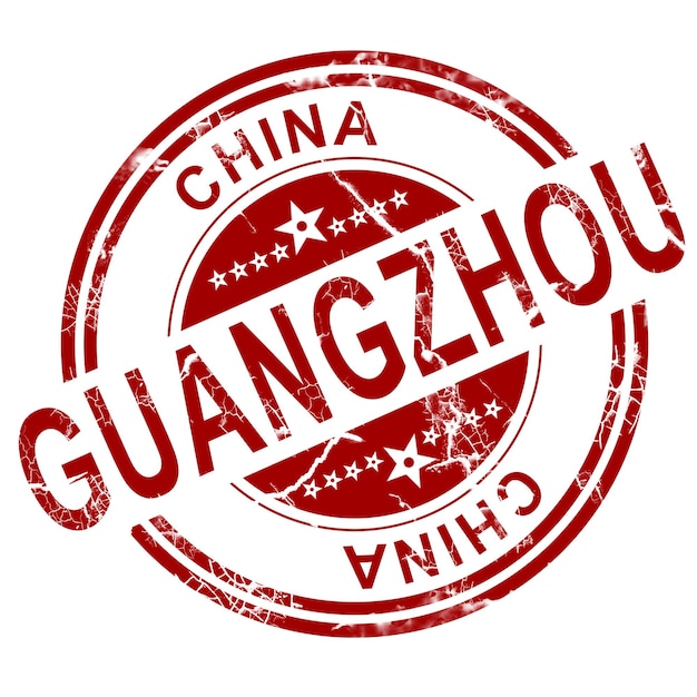 Photo red guangzhou stamp