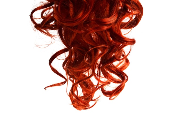 Red hair background. Curly red hair.