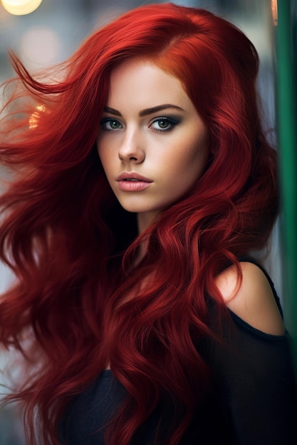 Red hair color for a girl