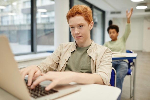 Red Haired Boy in School