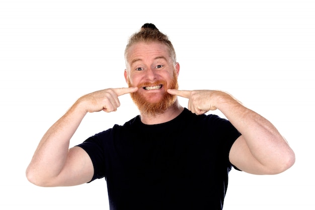 Red haired man with long beard