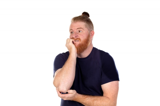 Red haired man with long beard