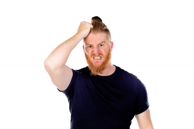 Red haired man with long beard