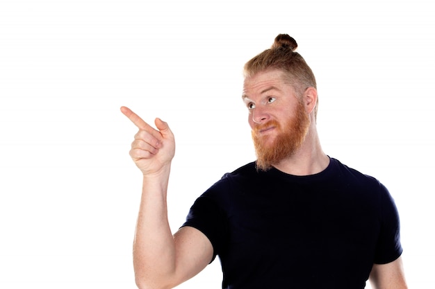 Red haired man with long beard