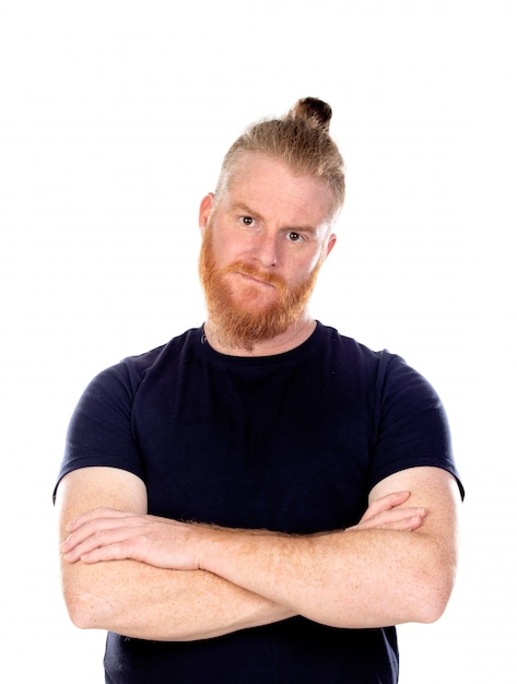 Red haired man with long beard